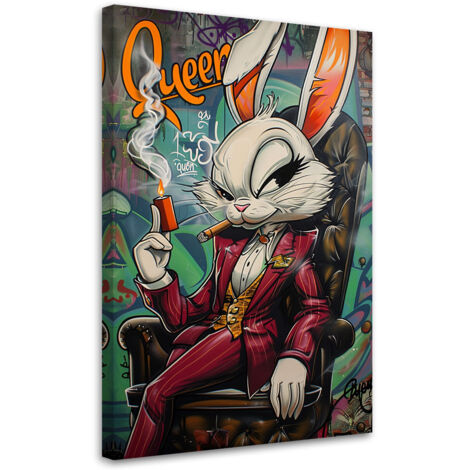 Tableau sur toile Tableau sur toile Reine des lapins IA 70x100 (1/5)