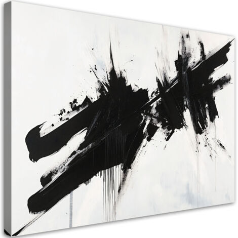 Tableau déco Industriel Loft Abstrait Noir et blanc 90x60 (1/5)