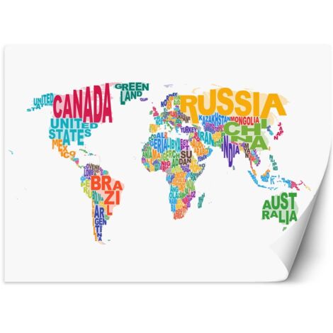 Papier peint Carte du monde - inscriptions en couleur 300x210 (1/5)