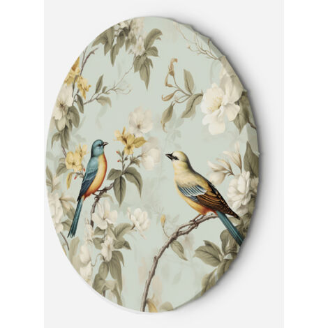 Tableau sur toile Image circulaire Oiseau sur une branche 60x60 (1/5)