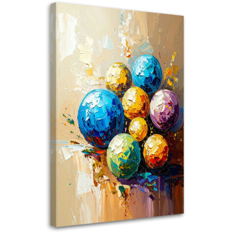 Tableau déco Boules colorées Taches effet peinture à l'huile 70x100 (1/4)