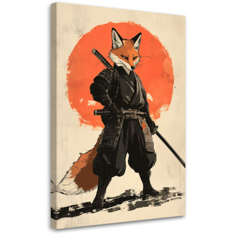 Tableau déco Renard Samouraï Animaux 40x60 (1/5)