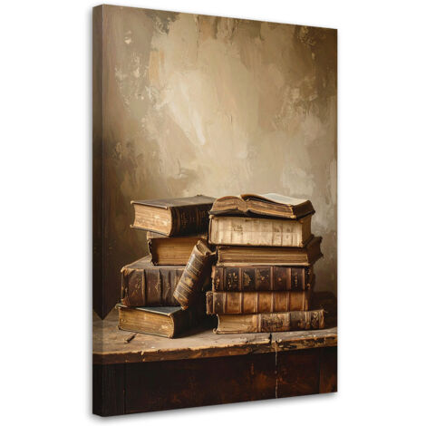 Tableau déco Livres anciens style rétro vintage 40x60