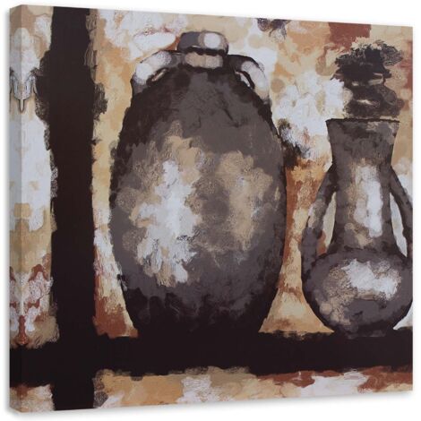 Tableau sur toile Nature morte Pichet Marron 60x60 (1/5)