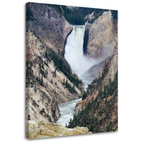 Tableau sur toile Chute d'eau montagne nature 40x60 (1/5)
