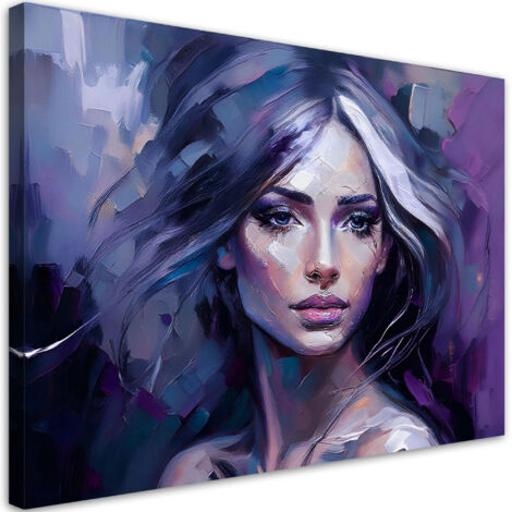 Tableau déco Femme glamour violette 100x70 (1/5)