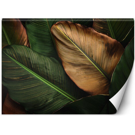 Papier peint Feuilles or et vertes 100x70 (1/5)