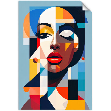 Poster autocollant Portrait de femme dans le style Bauhaus 80x120 (1/3)