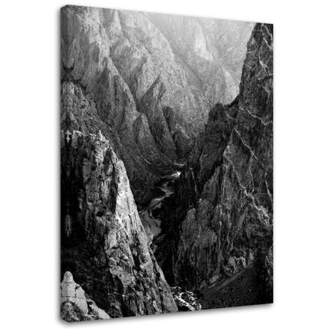 Tableau sur toile Montagnes Paysage Noir et Blanc 40x60 (1/5)