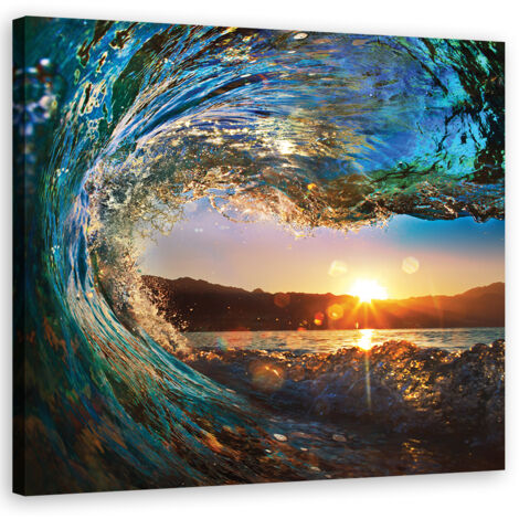 Tableau décoratif Vague mer soleil 40x40 (1/5)
