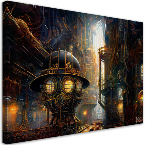 Tableau sur toile Tableau sur toile Abstraction Steampunk 100x70 (1/5)