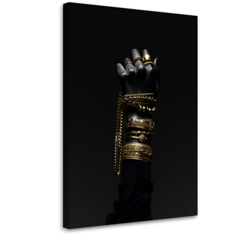 Tableau sur toile Tableau sur toile Main avec bijoux en or 70x100 (1/5)