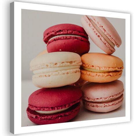 Tableau sur toile Macarons colorés 30x30 (1/5)