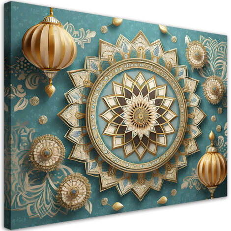 Tableau déco Mandala Rosette Orientale 90x60 (1/5)