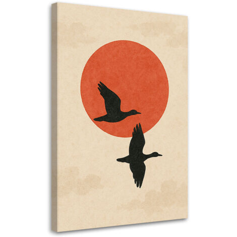 Tableau déco Oiseaux Japandi Minimalisme 70x100 (1/5)