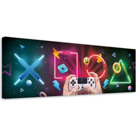 Image sur toile, Boutons et manette de jeu - 90x30 (1/5)