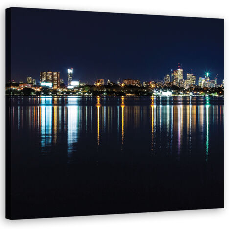 Tableau sur toile La ville la nuit 30x30 (1/5)