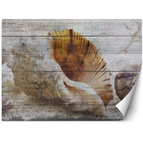 Papier peint Coquillages Bois Mer Vintage 150x105 (1/5)