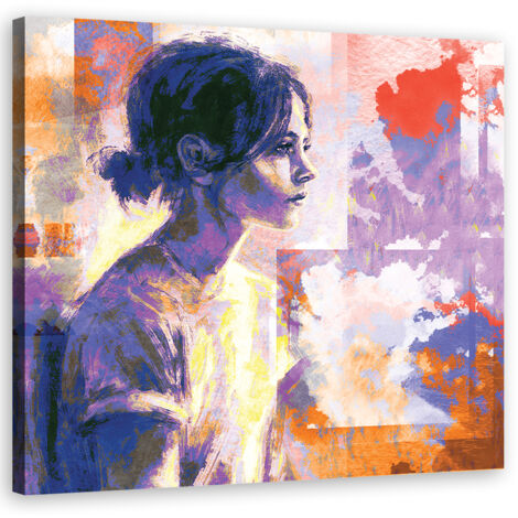 Tableau décoratif Femme abstraite Violet 60x60 (1/5)