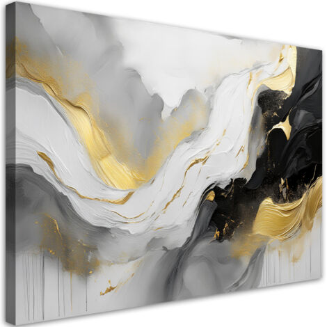 Tableau déco Vagues Aquarelle Abstraction 100x70 (1/5)