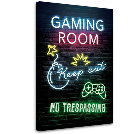 Image sur toile, Inscription Chambre du joueur Gaming - 60x90 (1/5)