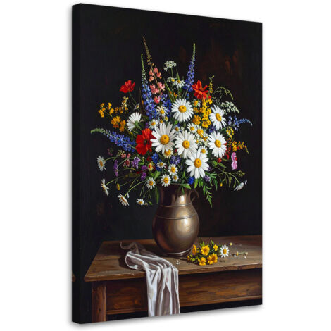 Tableau déco Bouquet de fleurs sauvages colorées dans un vase 40x60 (1/4)