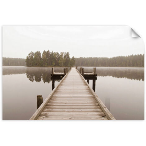 Autocollant mural Jetée lac paysage nature 150x100 (1/3)
