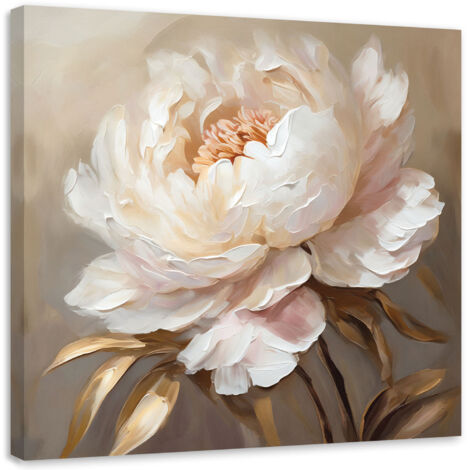 Tableau sur toile Tableau sur toile Pivoine or 3D 40x40 (1/5)