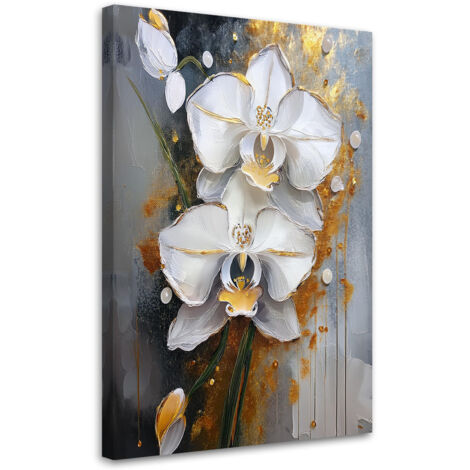 Tableau déco Fleur d'orchidée peinte 70x100 (1/5)