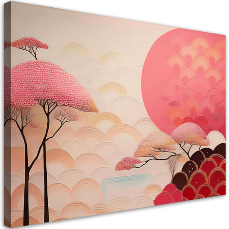 Tableau déco Paysage asiatique rose 60x40 (1/5)