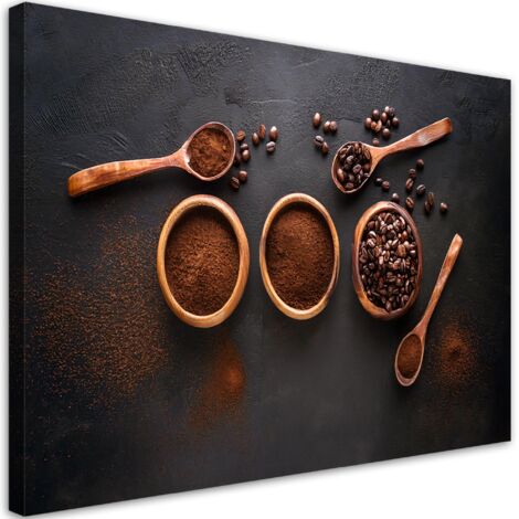 Tableau déco Grains de café moulu pour la cuisine 60x40 (1/5)