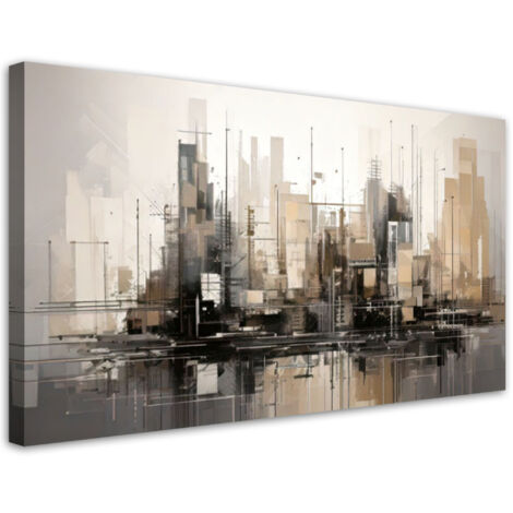 Tableau déco Ville Abstraction Brun Paysage urbain 100x50 (1/5)