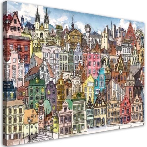 Tableau décoratif Ville joyeuse 90x60 (1/5)