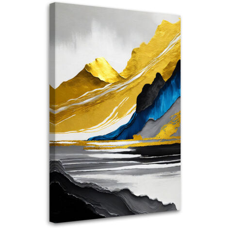 Tableau sur toile Tableau sur toile Montagnes abstraites or 3d 70x100 (1/5)