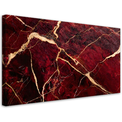 Tableau déco Marbre rouge et or style loft 80x40 (1/5)
