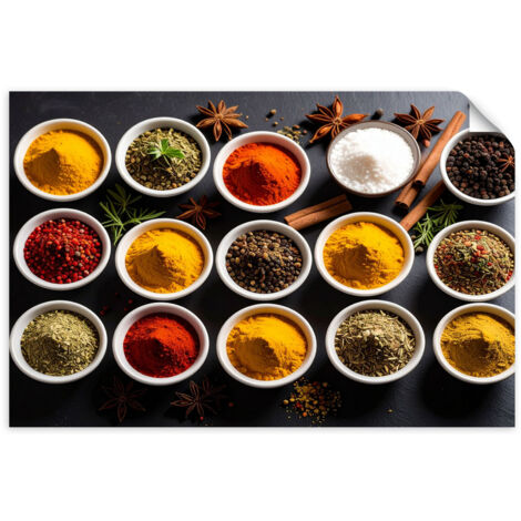 Poster autocollant Petits bols avec épices et herbes 45x30 (1/3)