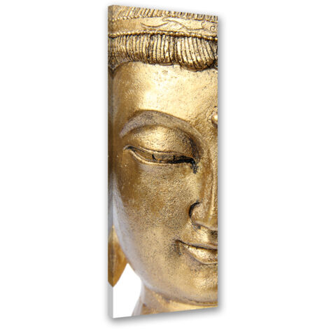 Tableau sur toile Visage doré de Bouddha 30x90 (1/5)