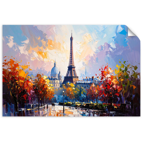 Poster autocollant La tour Eiffel à Paris comme dans un tableau 150x100 (1/3)
