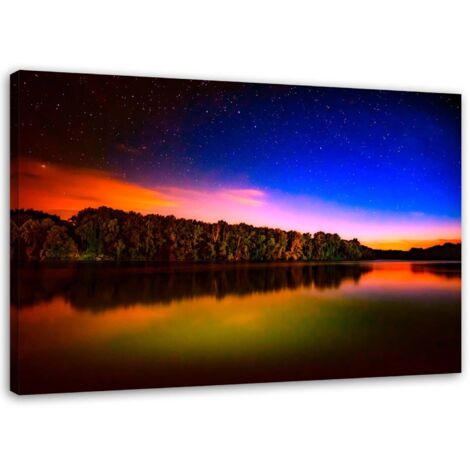Tableau sur toile Coucher de soleil sur le lac 60x40 (1/5)