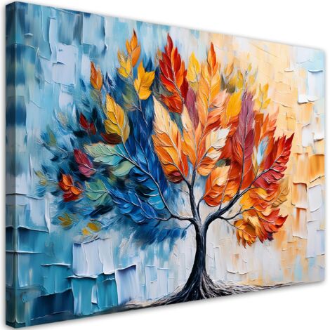 Tableau déco Arbre d'amour Feuilles Plantes colorées 90x60 (1/5)
