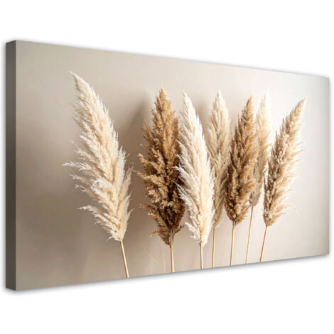Tableau déco Herbes sèches plantes nature beige 80x40
