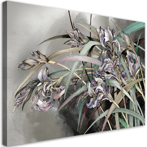 Tableau, Fleurs Iris dans le vent - 60x40 (1/5)