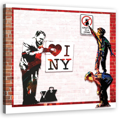 Tableau sur toile Banksy et Love New York 30x30 (1/5)