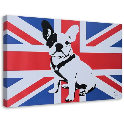 Tableau sur toile Bouledogue anglais Pop art 90x60 (1/5)