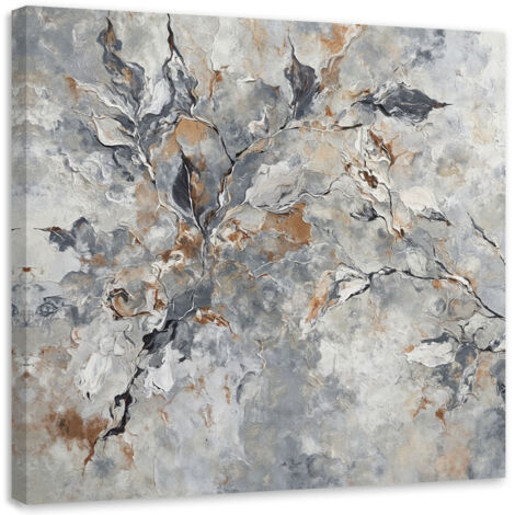 Tableau déco Botanique abstraite Or gris 40x40 (1/5)