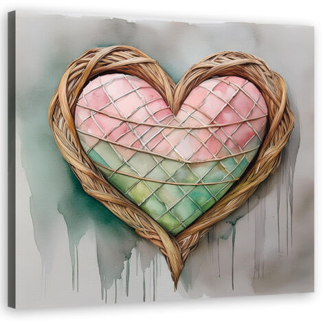 Tableau déco Cœur Amour Shabby Chic 30x30 (1/5)