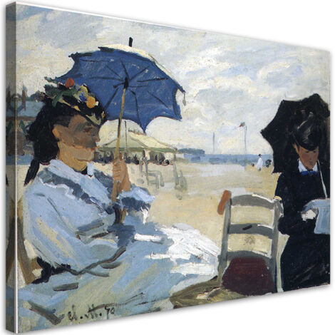 Tableau sur toile La plage de Trouville - Claude Monet 100x70 (1/5)