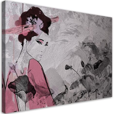 Tableau sur toile Geisha japonaise 60x40 (1/5)