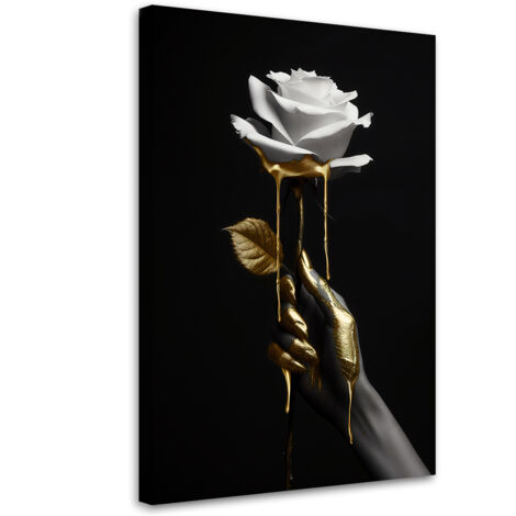Tableau sur toile Tableau sur toile Rose en or 60x90 (1/5)