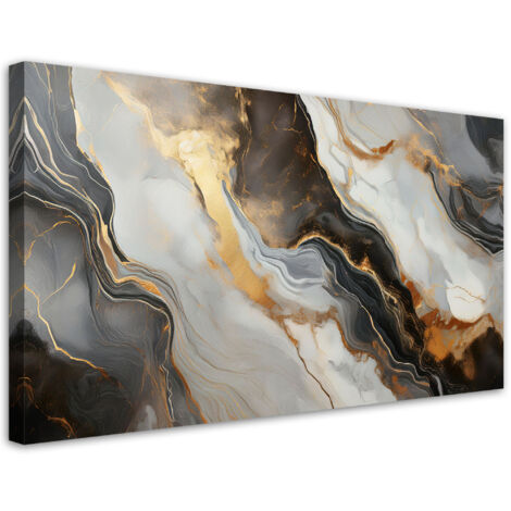 Tableau déco Marbre gris noir abstraction industrielle 100x50 (1/5)